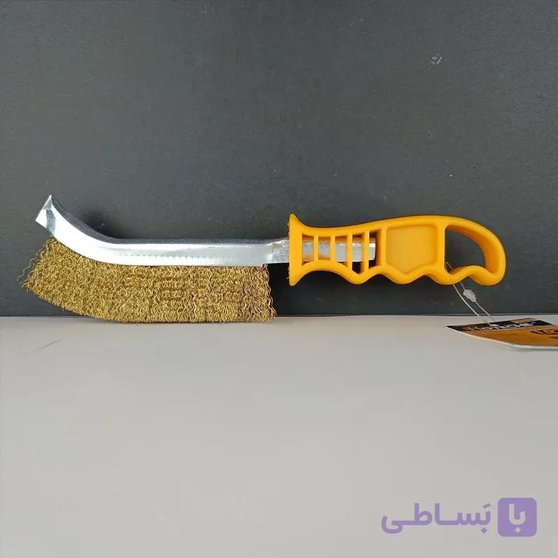 سیم برس و چتکه مسی دسته پلاستیکی مخصوص ظریف کاری - برند اصلیHotecheهوتچ(410101)
