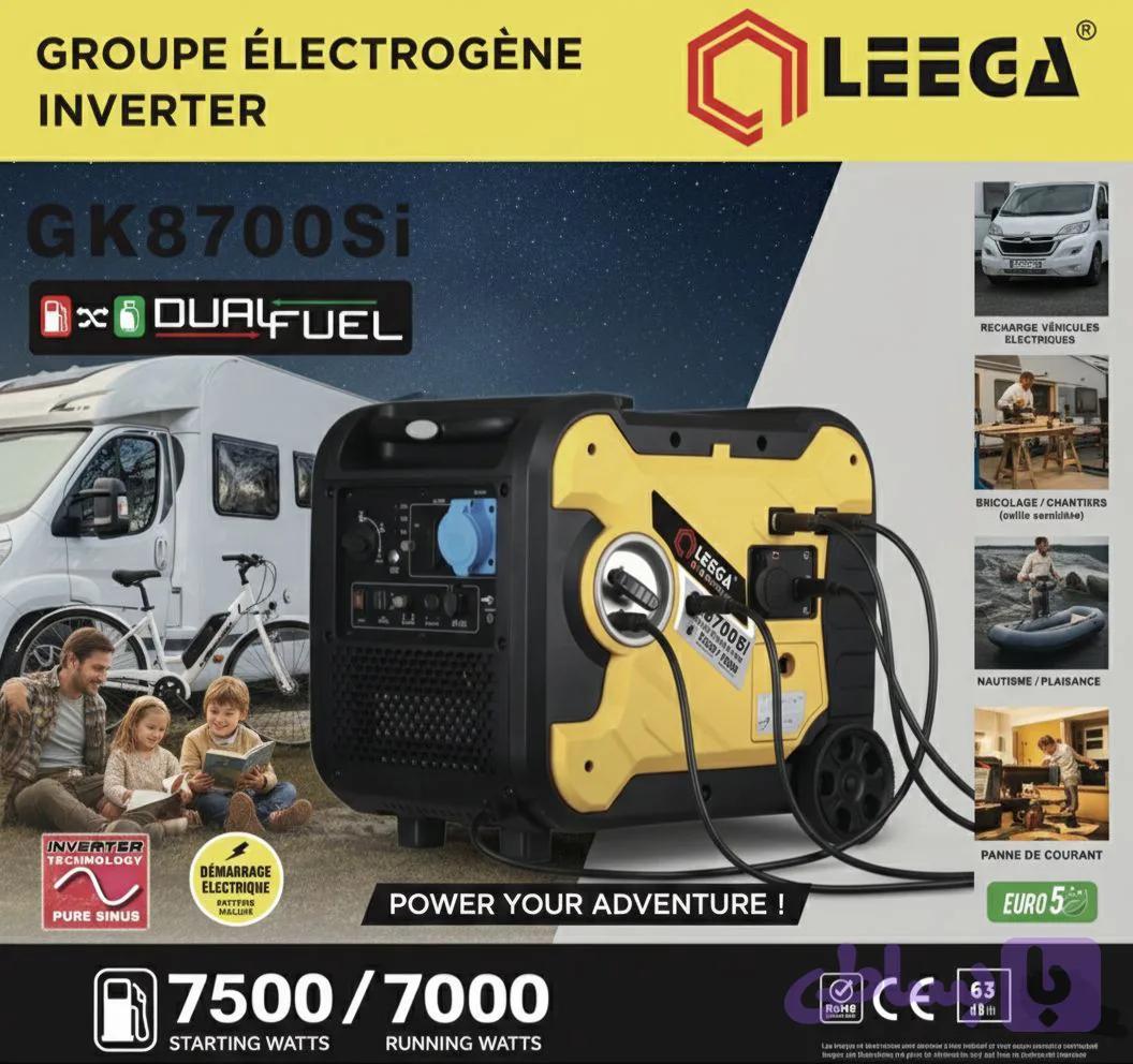 موتور برق 7.5 کیلوات سه گانه سوز برند اروپایی LEEGA ریموت استارت