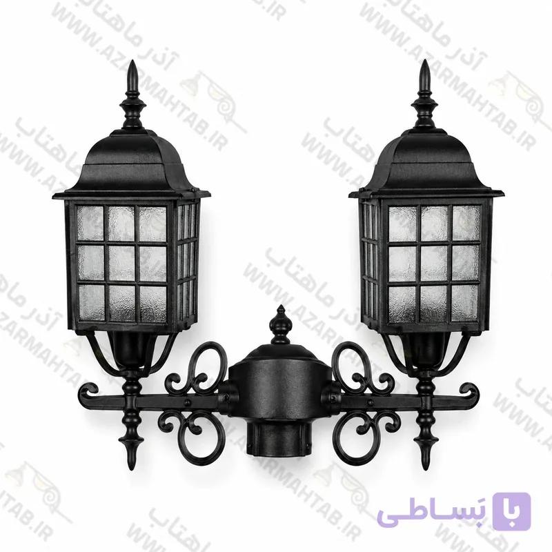 چراغ کلاسیک ویلایی دوشاخه رزکوچک مدل مشبک بزرگ کد AM148
