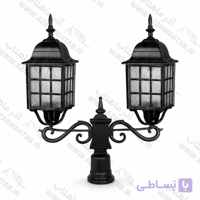 چراغ کلاسیک ویلایی دوشاخه سناتور مدل مشبک بزرگ کد AM149