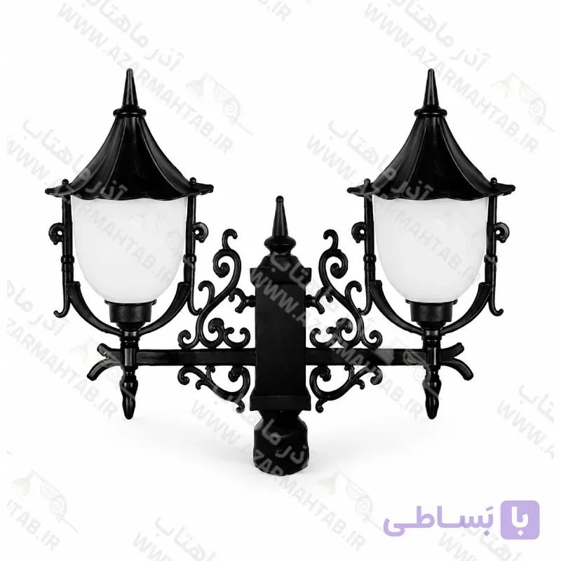 چراغ کلاسیک ویلایی دوشاخه رز بزرگ مدل سلطنتی بزرگ کد AM107