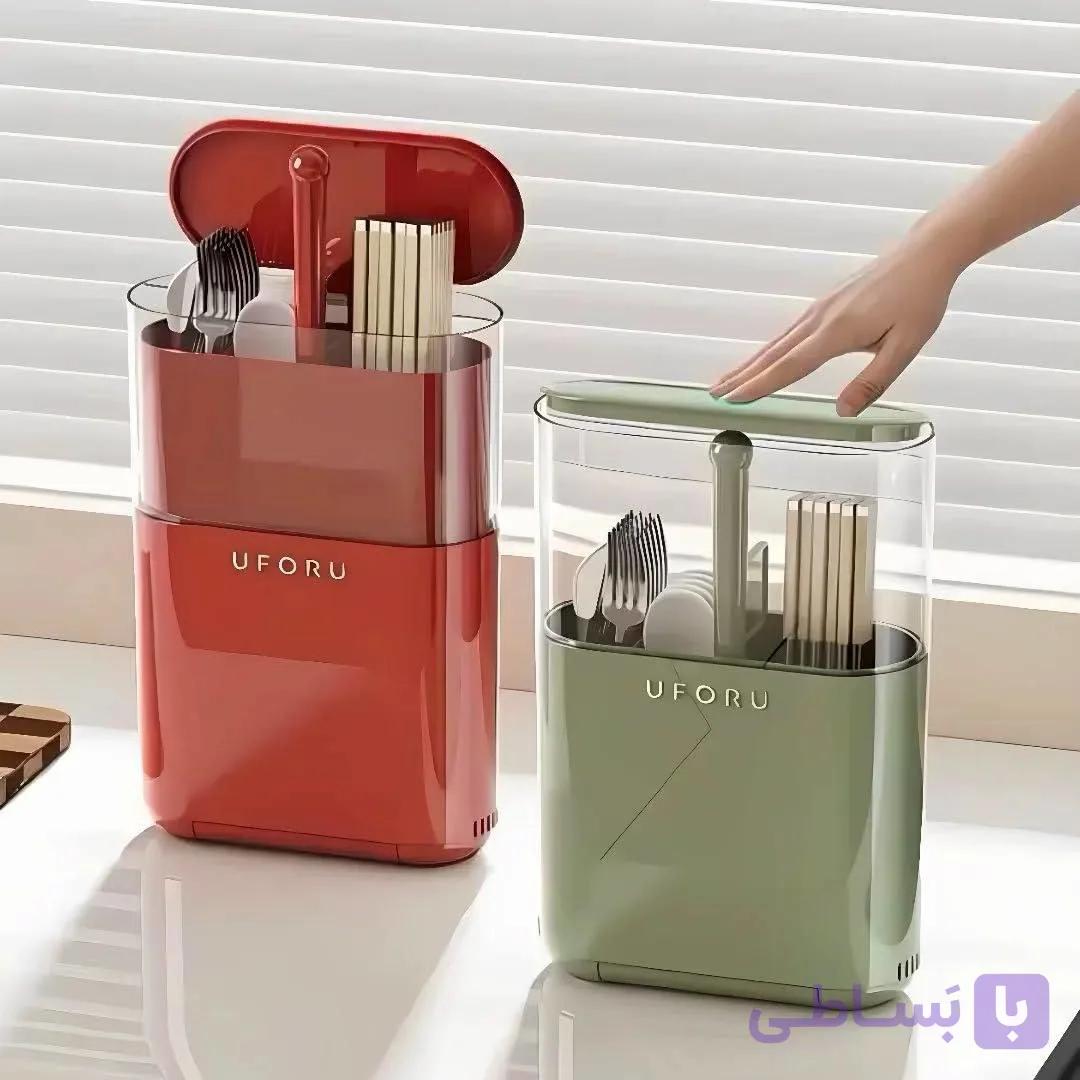 جا قاشقی جک‌دار UFORU | نظم‌دهنده قاشق و چنگال آشپزخانه | کد KIT-1575 — تصویر 1