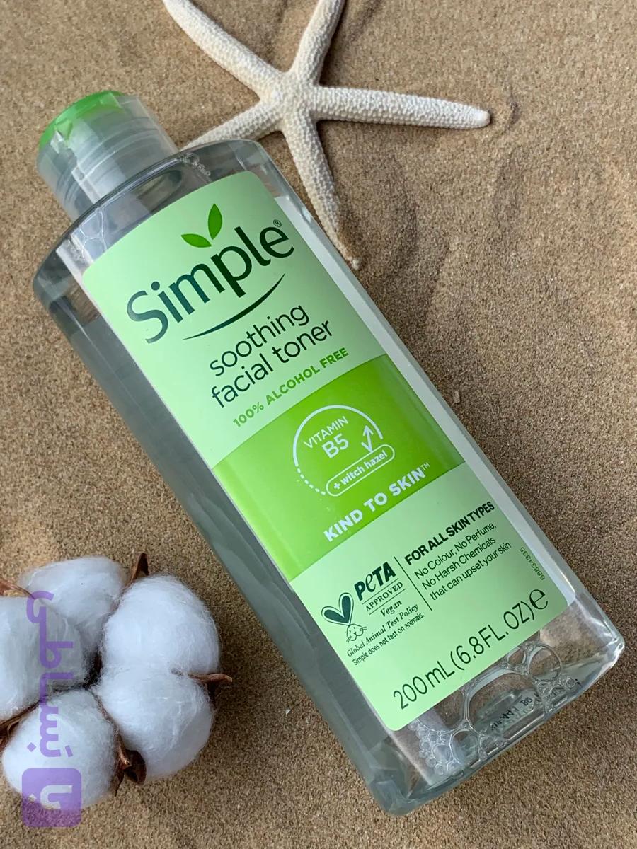 تونر آرامش بخش صورت سیمپل مدل Soothing Facial Toner مناسب انواع پوست حجم 200 میلی لیتر