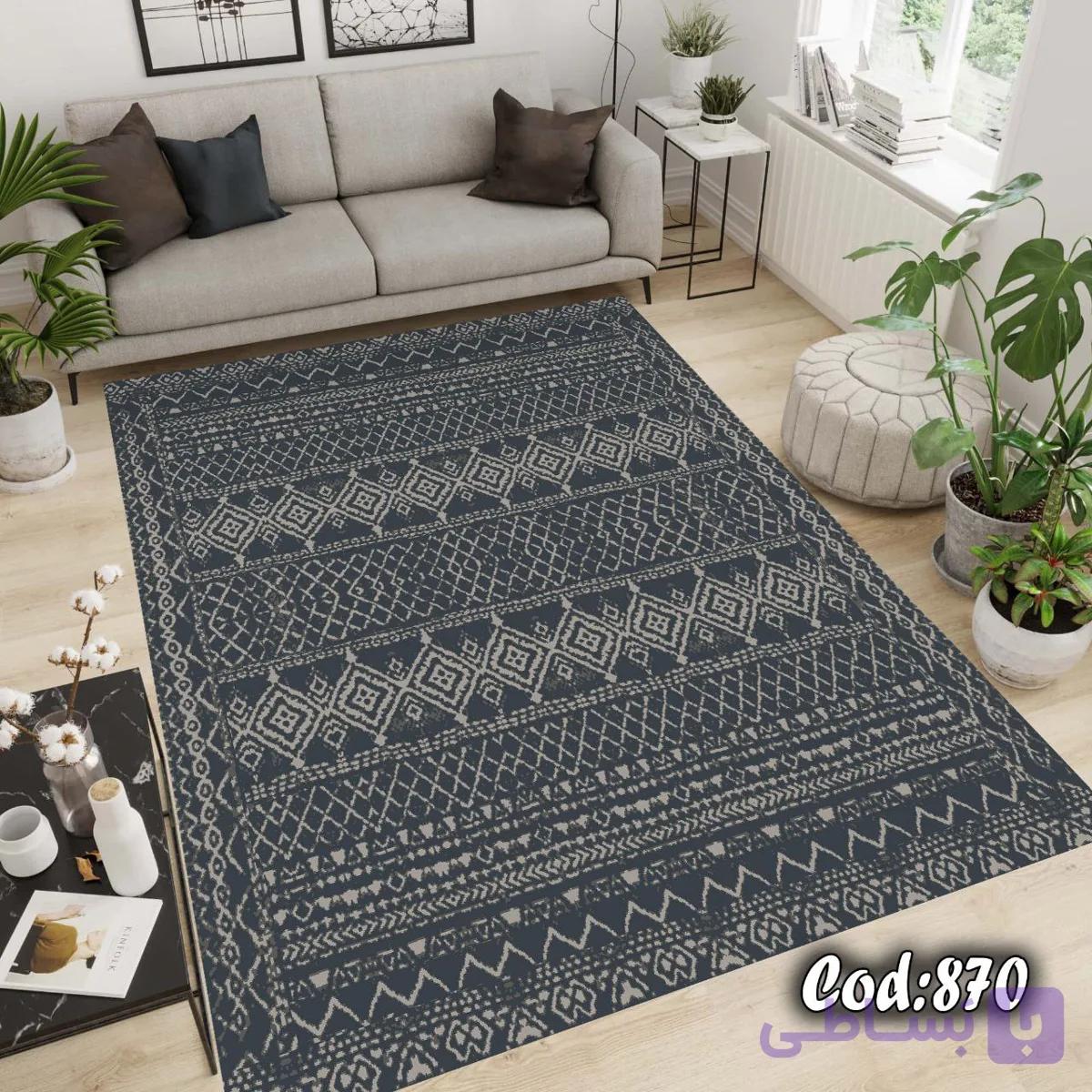 فرشینه استپ دار طرح اسپورت مناسب نشیمن و اتاق خواب کد ۸۷۹