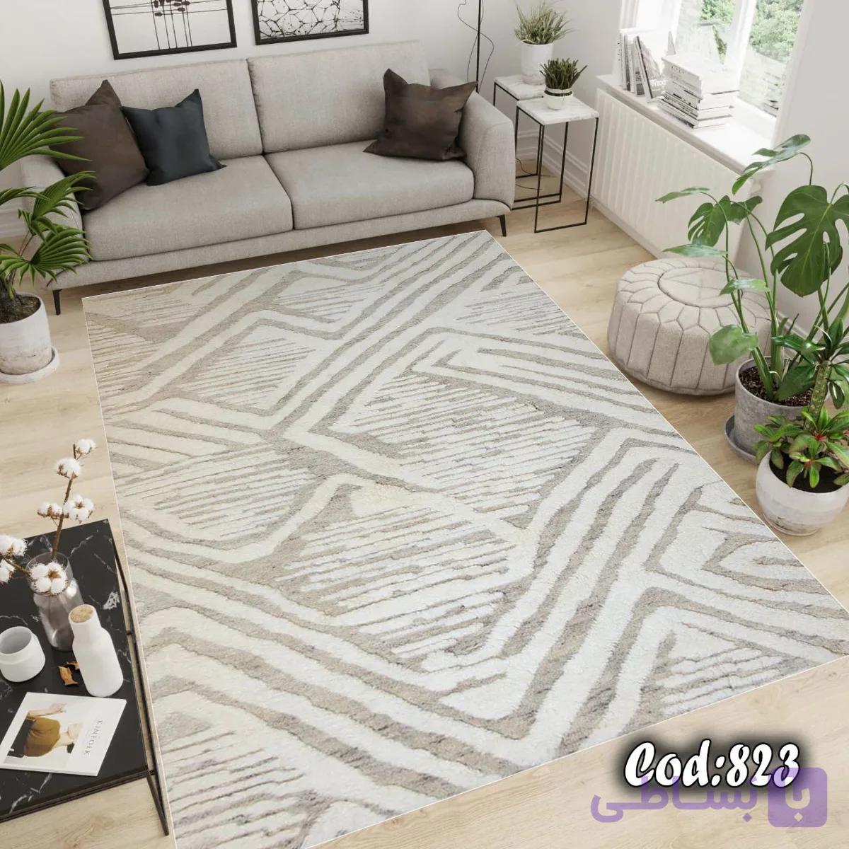 فرشینه استپ دار طرح اسپورت مناسب نشیمن و اتاق خواب کد ۸۲۳