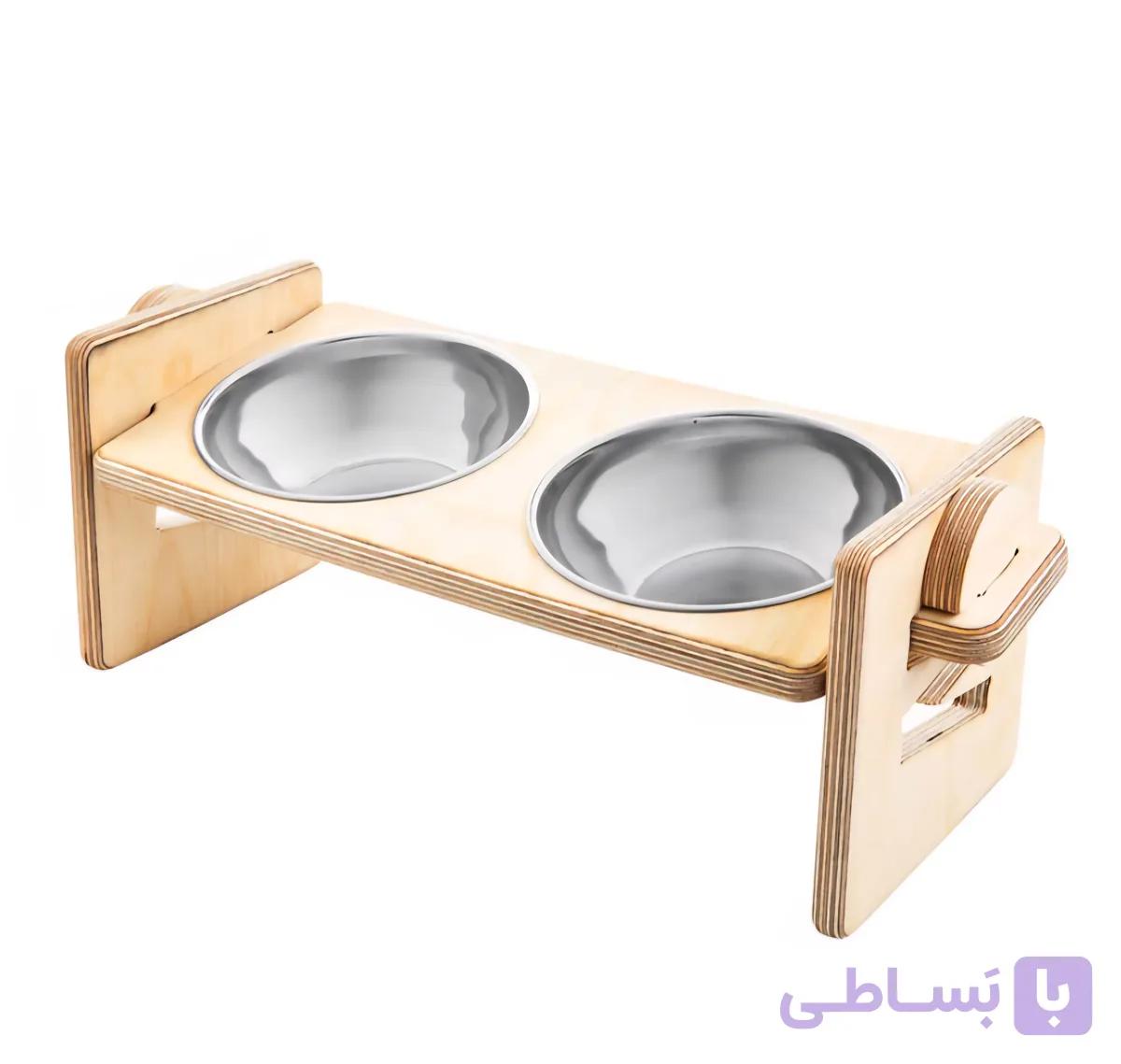ظرف آب و غذای مدل چوبی برند Nina pet نینا پت سایز 4