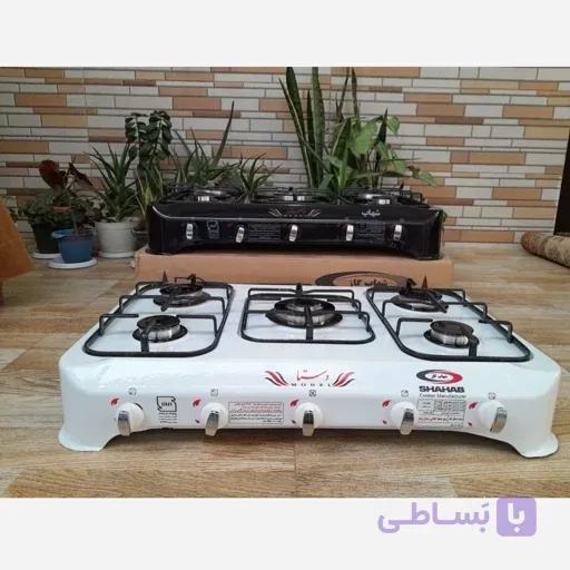 اجاق گاز پنج شعله روکار شهاب گاز مدل وستا