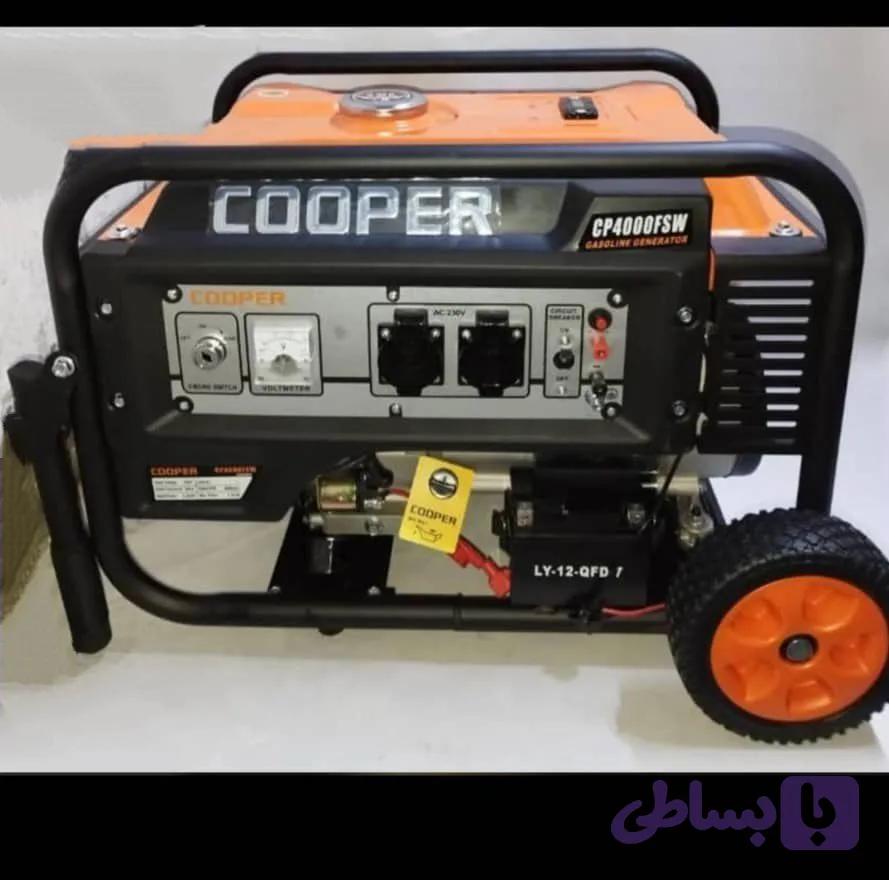 موتور برق ۳.۸ کیلوات کوپر استارتی چرخ و دسته دار مدل cp4000FSW