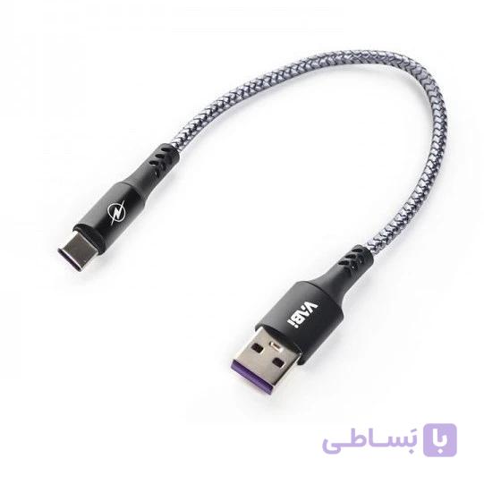 کابل شارژ کنفی تایپ C فست وابی مدل CA30 طول 25 سانتی متر