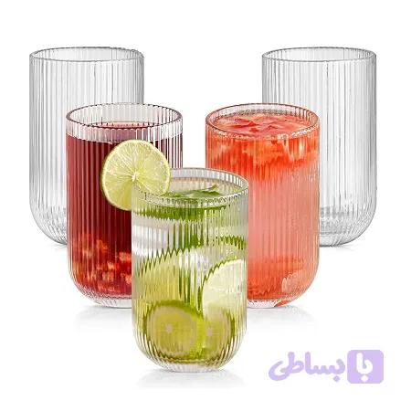لیوان بلند بلور خطی وارداتی kit-710 — تصویر 1