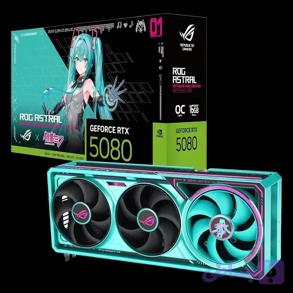 کارت گرافیک ایسوس مدل ROG Astral GeForce RTX 5080 OC HATSUNE MIKU Edition 16GB GDDR7 — تصویر 1
