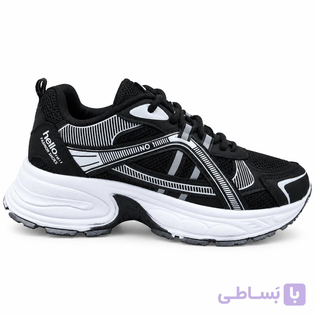 کتونی زنانه مدل NO 1 رنگ مشکی سفید