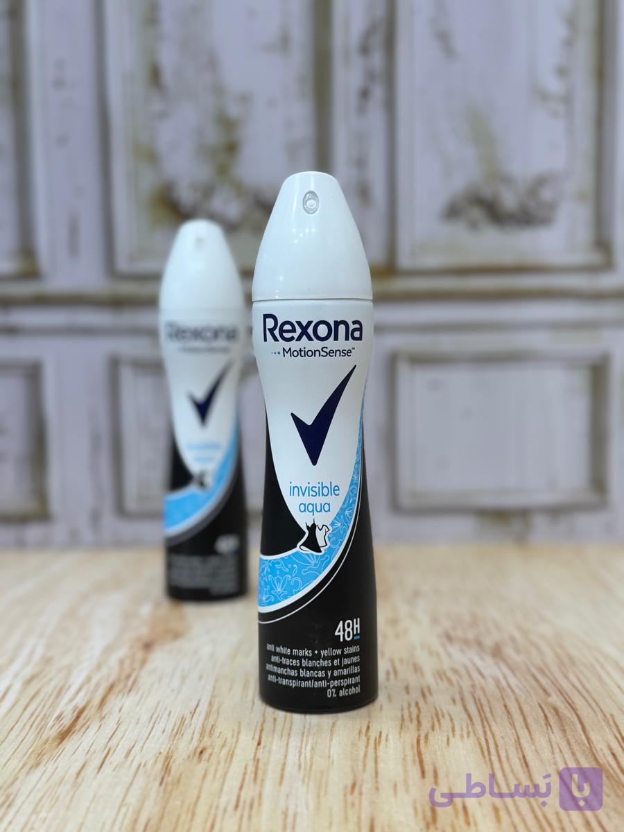 اسپری بدن زنانه رایحه invisible aqua برندRexona