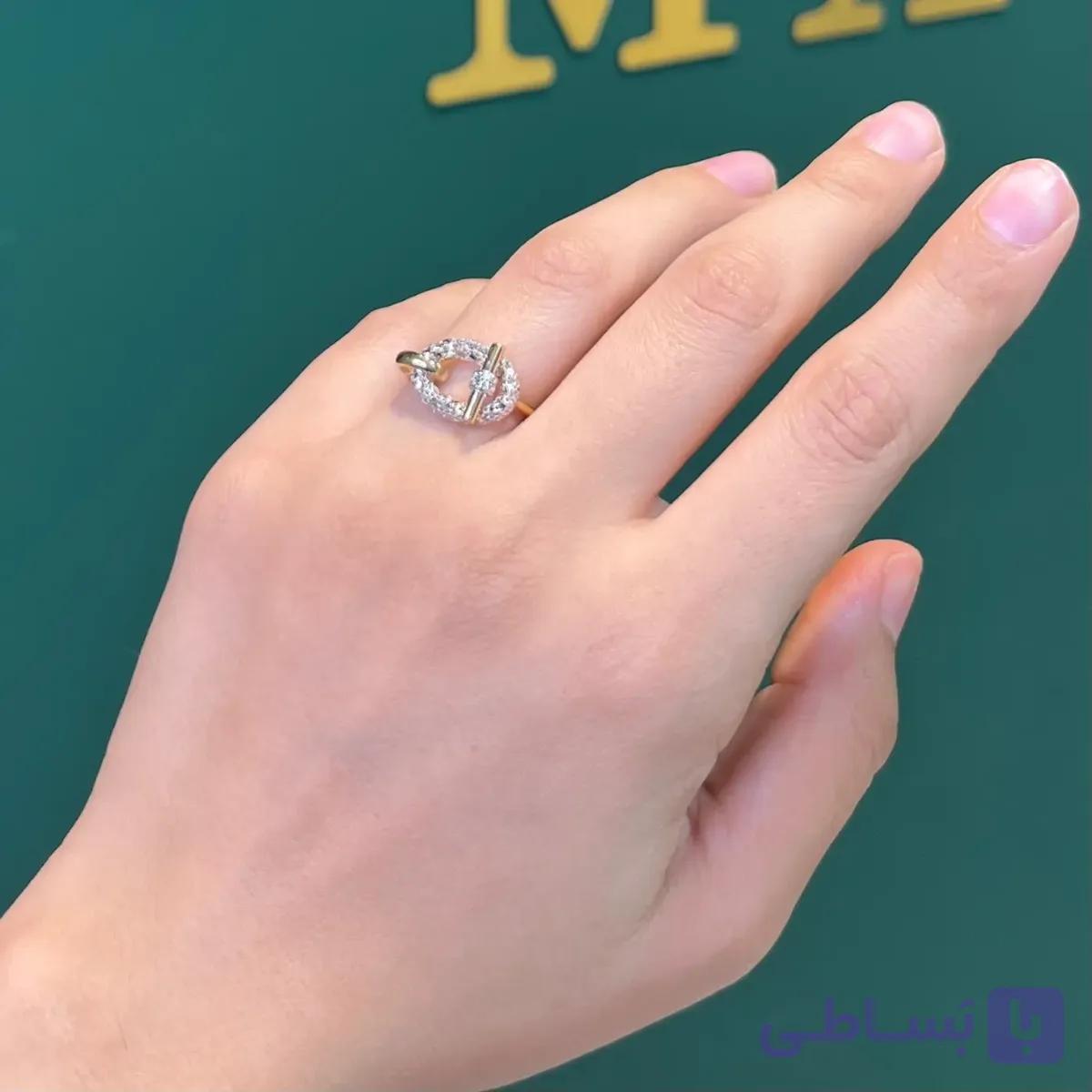 انگشتر طلا 18 عیار هرمس وزن 2.460 گرم اجرت ساخت ۱۳ درصد کد GD01 000255