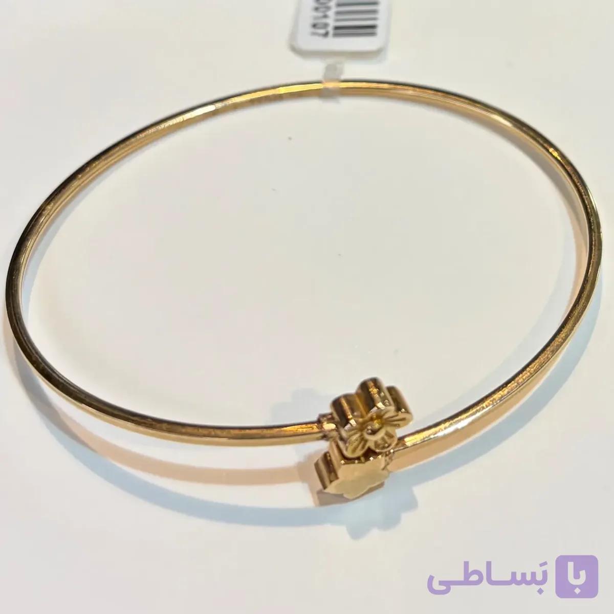 دستبند طلا 18 عیار النگویی میخ کارتیه وزن 3.470 گرم اجرت ساخت ۷ درصد کد GD01 000102