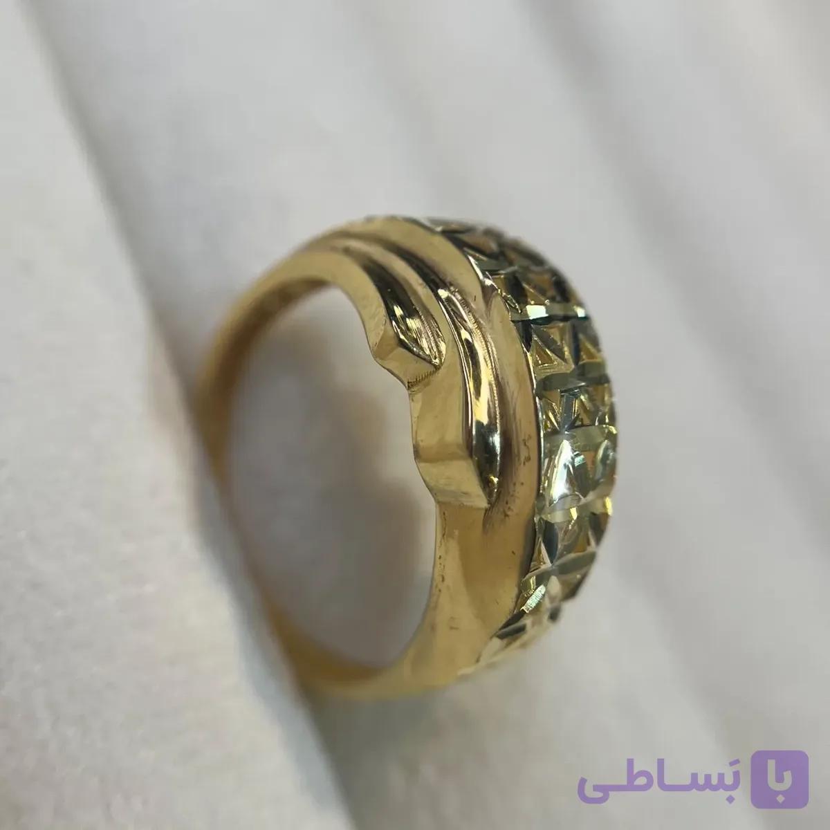 انگشتر طلا 18 عیار ونکلیف تراش وزن 2.480 گرم اجرت ساخت ۸ درصد کد GD01 000253
