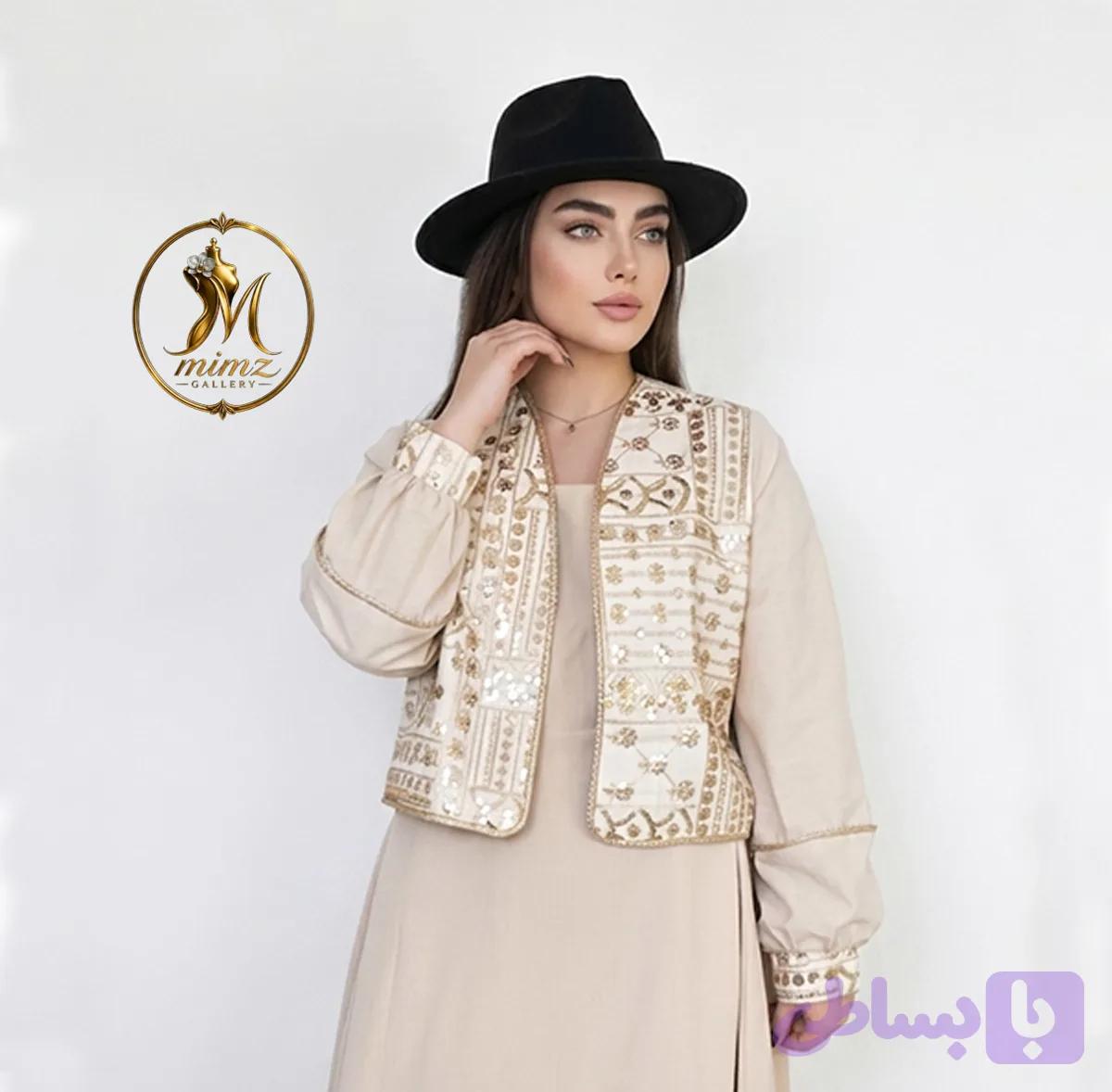 کت کراپ سوزندوزی لینن هندی فری سایز