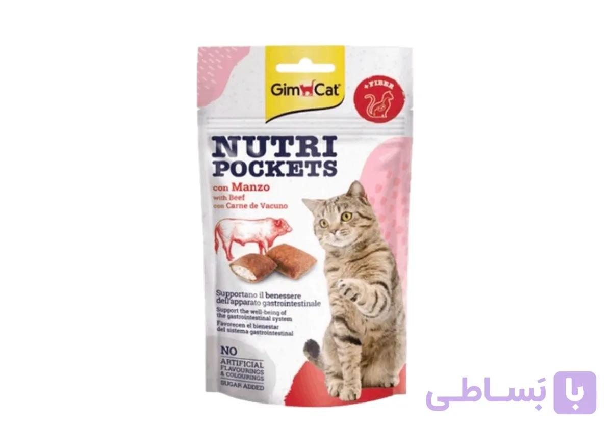 تشویقی گربه جیم کت با طعم گوشت وزن ۶۰ gr