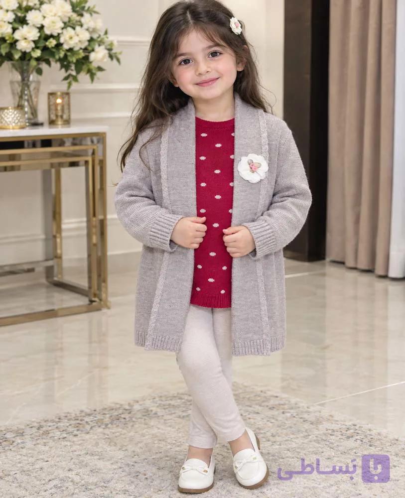 بلوز بافت تونیکی دخترانه طرح زیر و رو (سایز حدودی 45 50 55) — تصویر 1