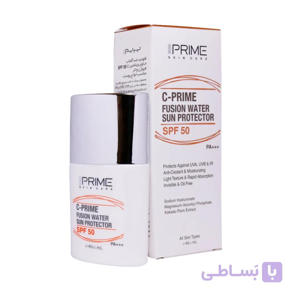 فلوئید ضد آفتاب ویتامین سی پرایم SPF50 (بی رنگ)
