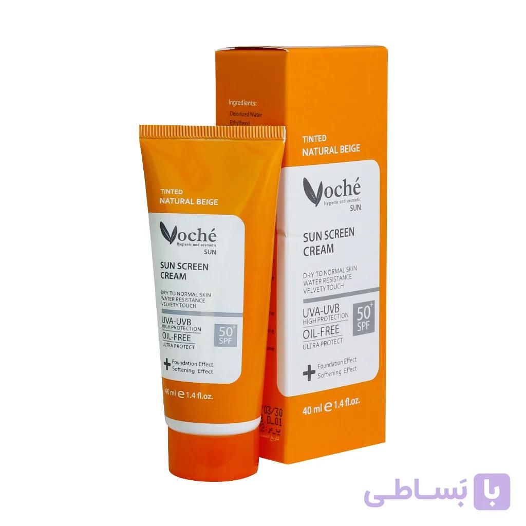 کرم ضد آفتاب پوست خشک و معمولی بی رنگ SPF50 وچه