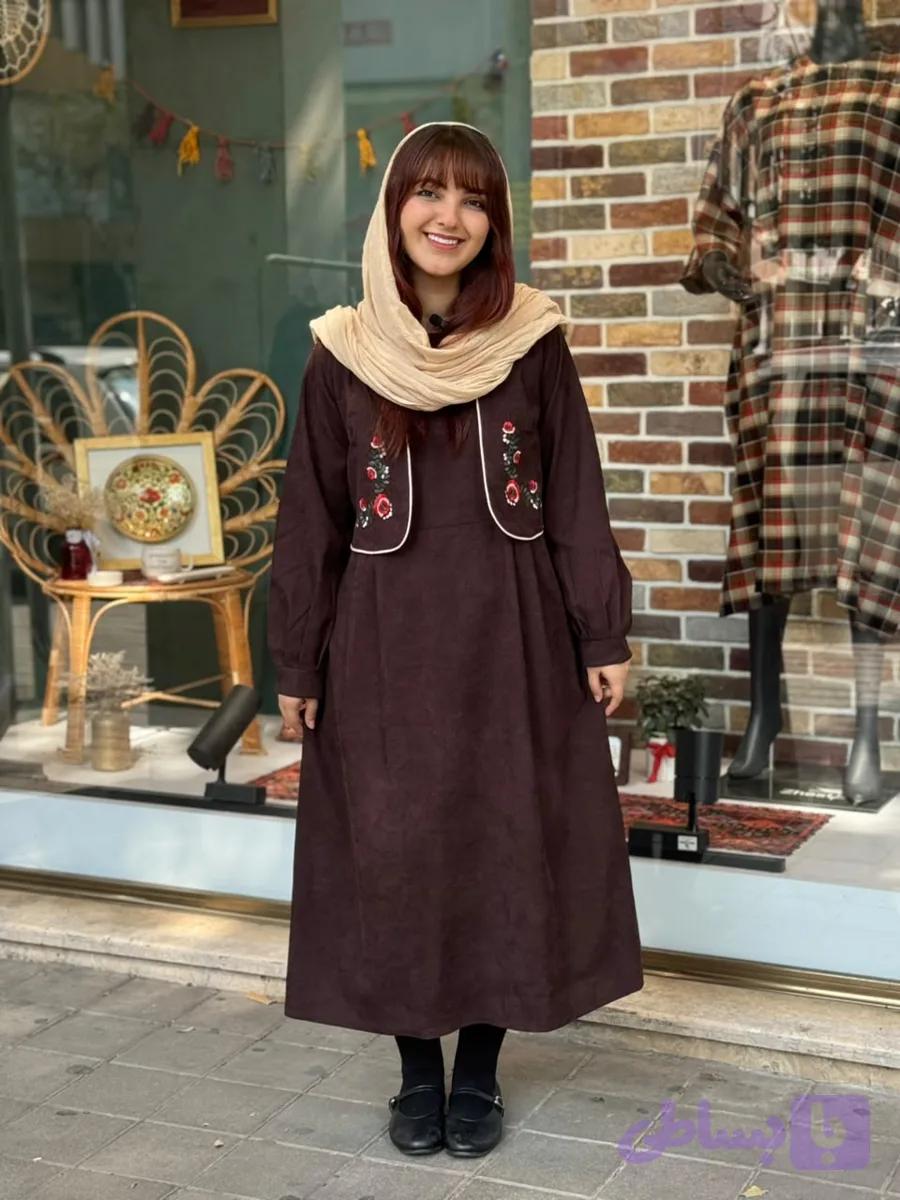 ست دو تیکه هانا کبریتی قهوه ای — تصویر 1