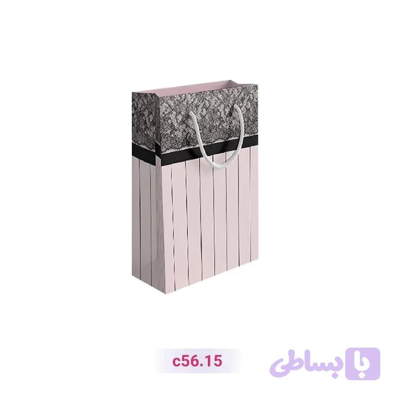 پاکت کادو با طرح توری مشکی صورتی (سری 15)