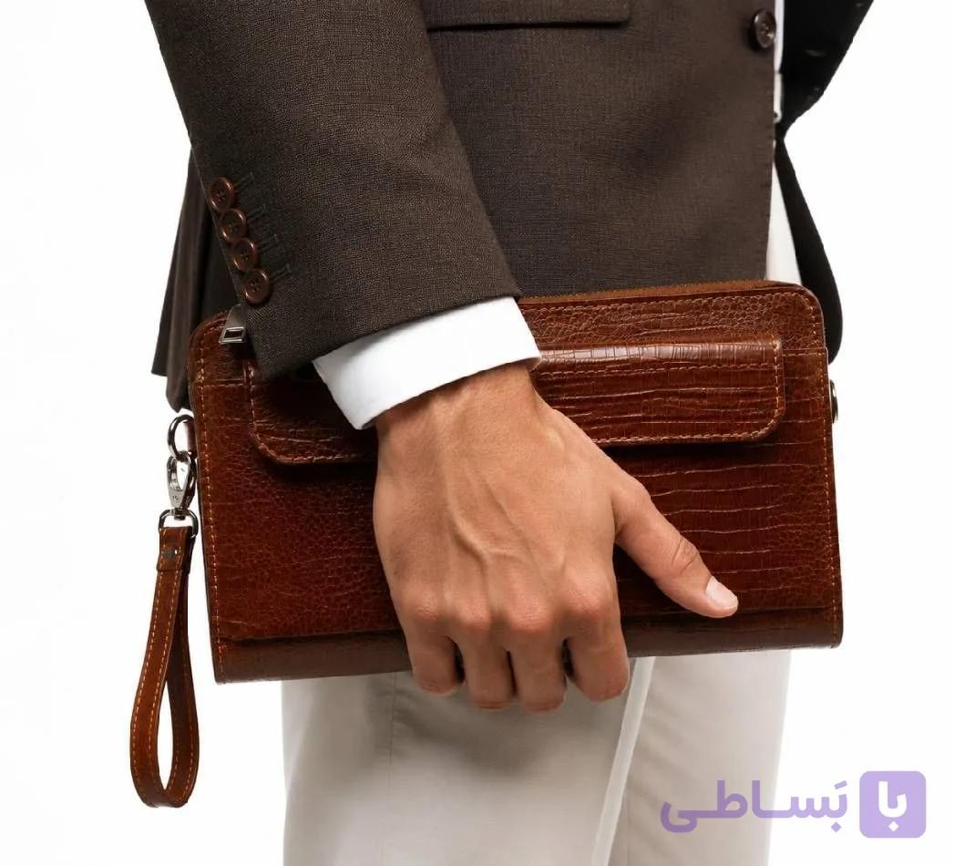 کیف دستی و دوشی تمام چرم گاوی مدل سپیدار | چرم کوروش