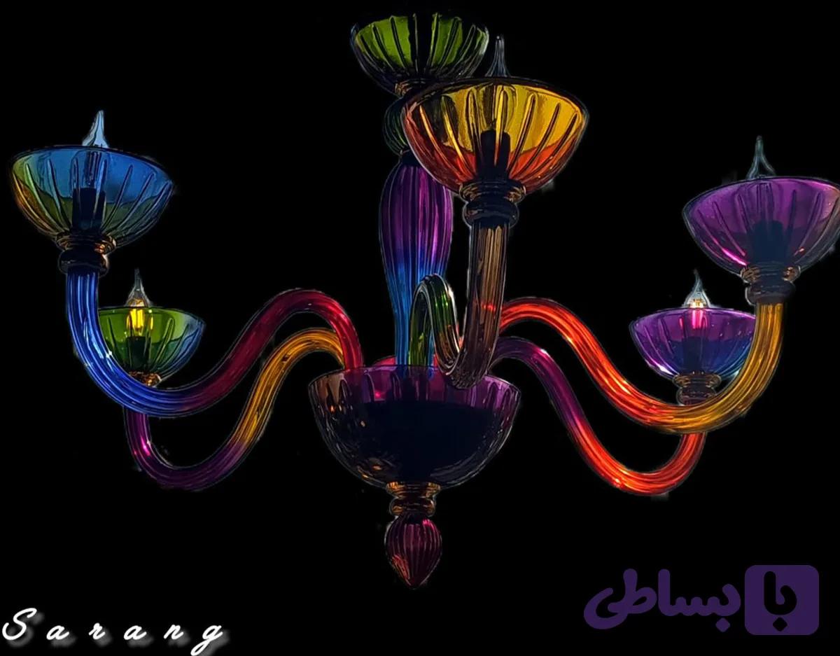 لوستر کریستالی مورانو ۸ رنگ
