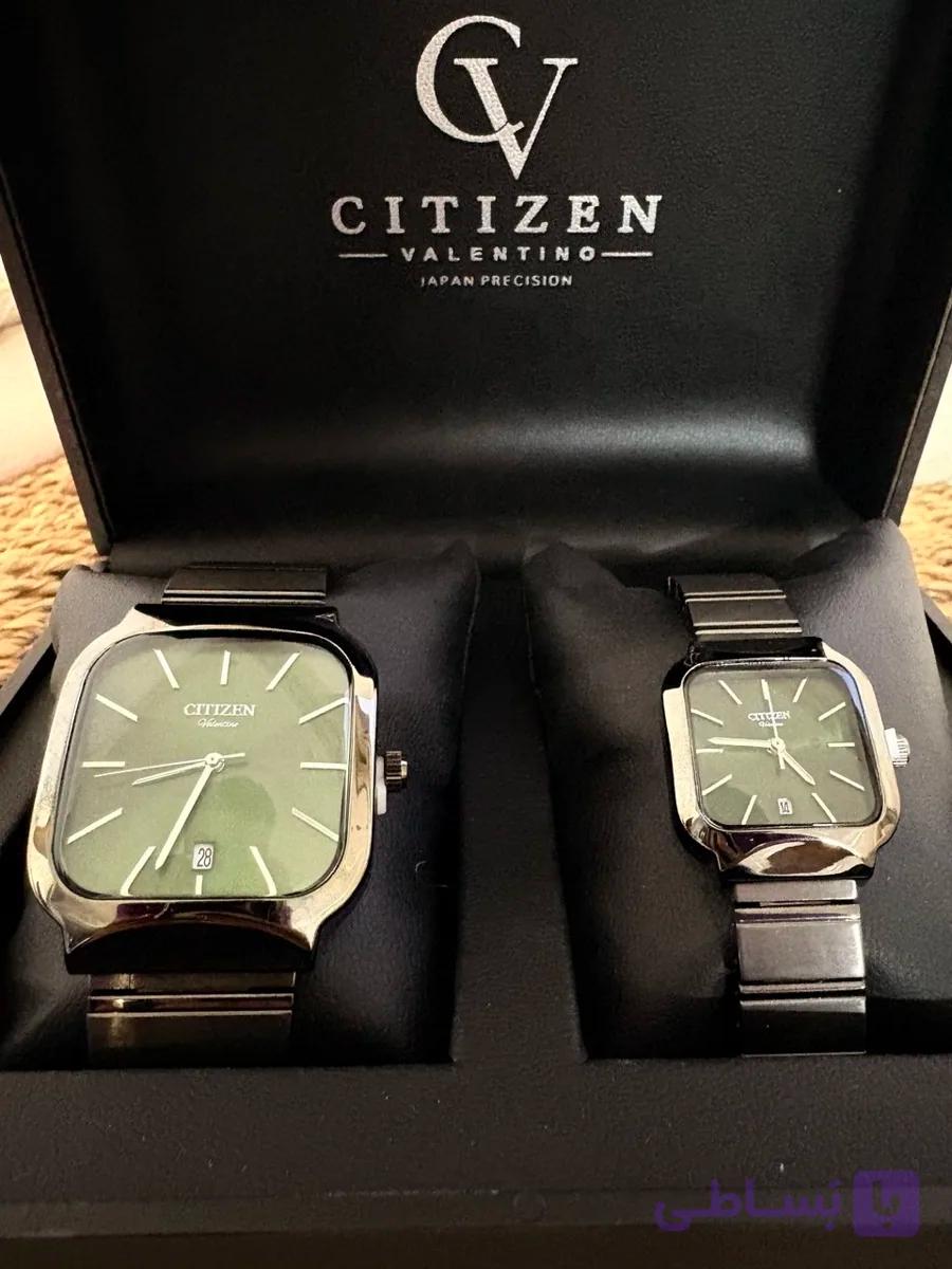 ساعت مچی مردانه/ زنانه سیتیزن (Citizen) ولنتینو کلاسیک مستطیلی .اورجینال. ست برای عروس و داماد و پارتنر شما