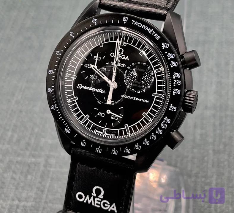 ساعت مچی زنانه/مردانه امگا سواچ ماه Omega x Swatchمدل Mission to Moon رنگ مشکی مستر کوالیتی ؛ بسیار سبک و راحت و جذاب
