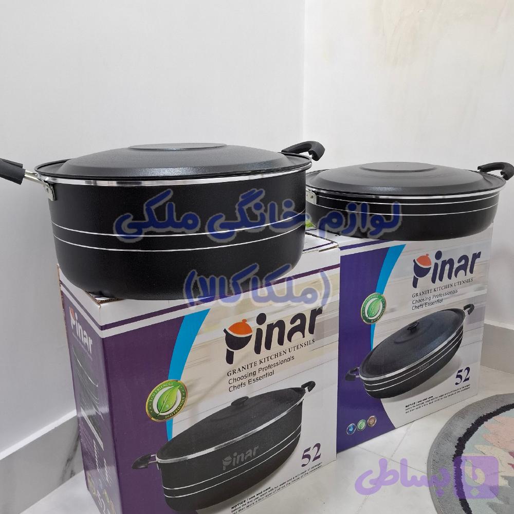 تابه و قابلمه گرانیتی سایز ۵۲ مجلسی گرانیت نچسب مشکی — تصویر 1