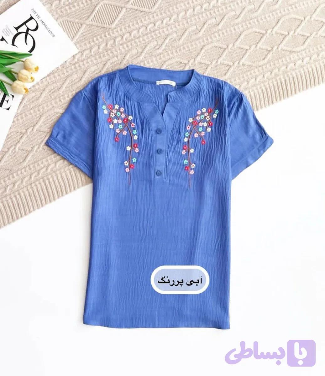 تیشرت شانتون گلدوزی قواره دار