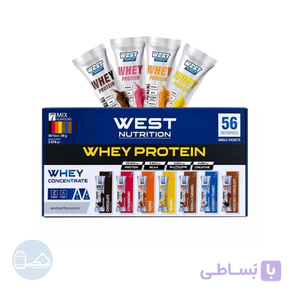 پروتئین وی وست نوتریشن 56 سروینگ ساشه‌ای | West Nutrition Whey | بانک مکمل