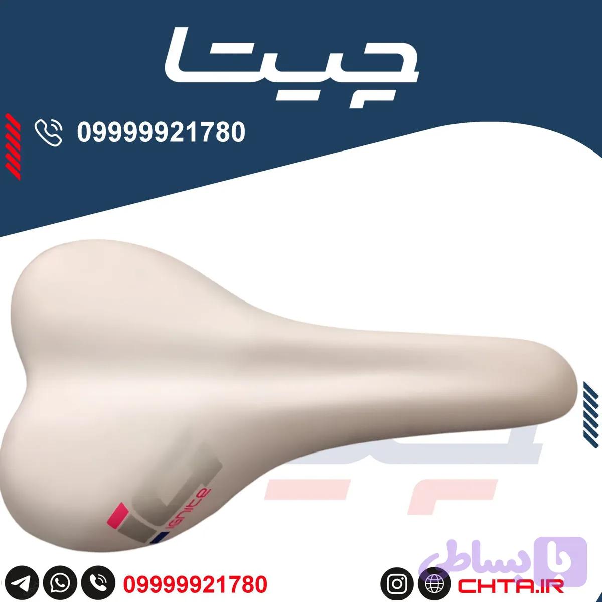 زین صندلی دوچرخه‌سواری باریک حرفه‌ای IGNITE | برند BOKSN | سفید با رویه چرم مصنوعی — تصویر 1