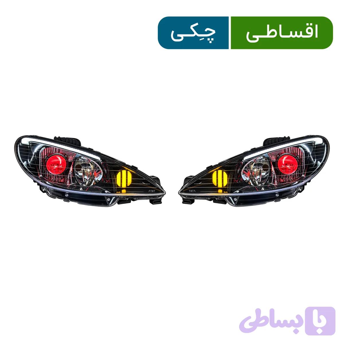چراغ جلو 206 اسپرت طرح تی وای دی 24 با لنز 2.5 اینچ زیمر L25 6000