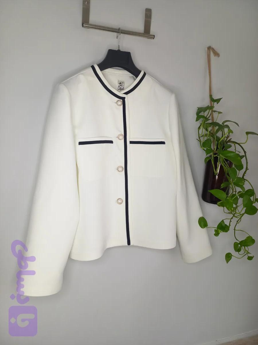 کت white کرپ میچکا مدل نوار دوزی مخمل
