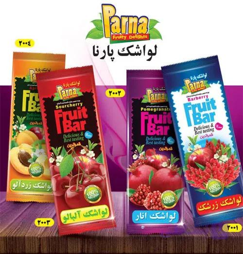لواشک کارتنی بسته های 10 عددی متالایز بزرگ پارنا
