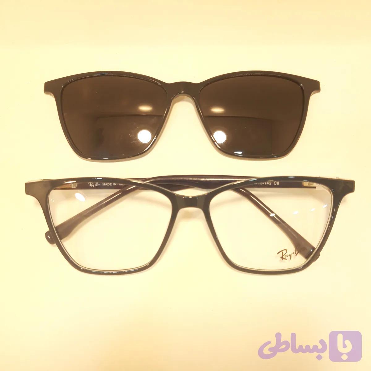 عینک طبی زنانه کائوچو کاوردار( تک کاوره) برند ریبن Ray Ban مدل ۲۲۱۳