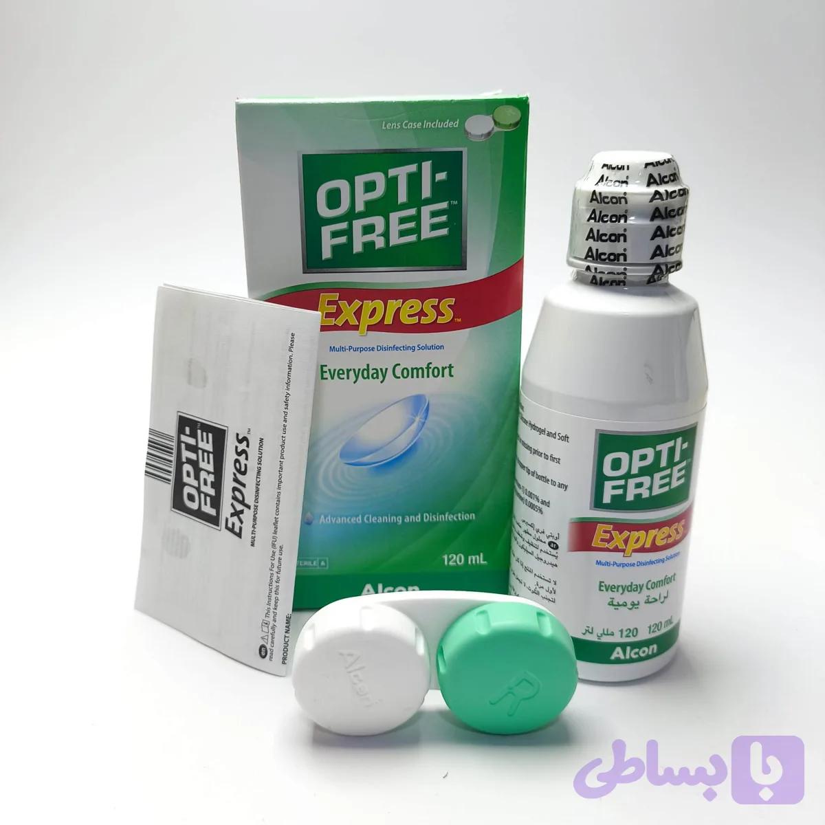 مایع لنز و محلول شستشوی لنز اپتی فری Opti free حجم 120 میل