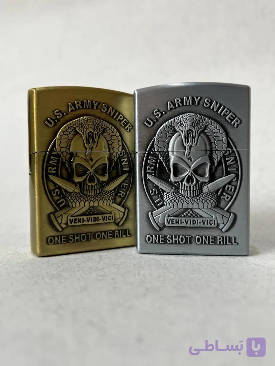 فندک گازی طرح زیپو لایتر (LIGHTER) طرح اسنایپر و تکتیرانداز ارتش | فروشگاه بارزار