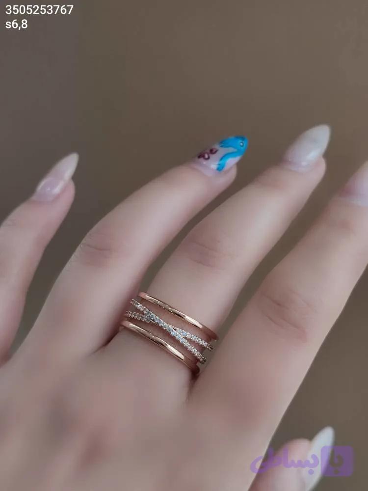 انگشتر مارک ژوپینگ جواهری نگین مخراجی ضد حساسیت رنگ ثابت کد 2503753728