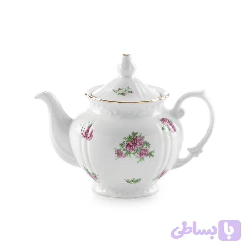 قوری چهارترک مینیاتوری زرین طرح بیدگل