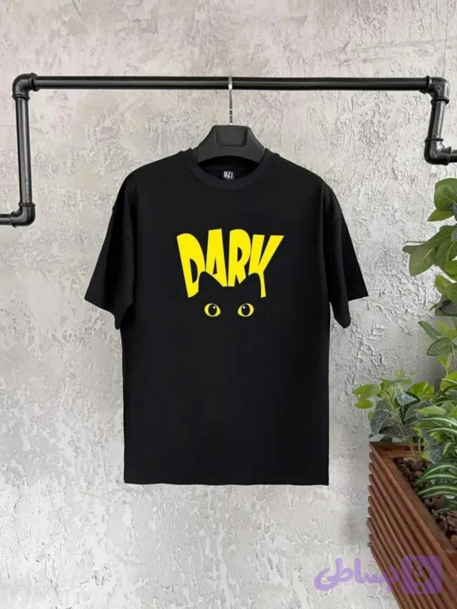 تیشرت زنانه Dark سوپر پنبه طرح گربه تن لاین