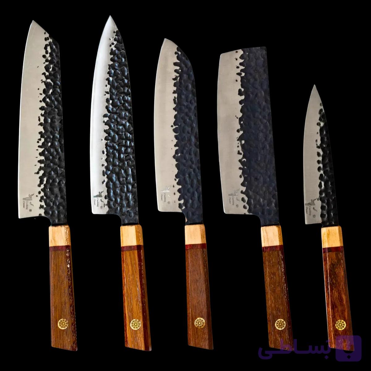 سرویس 5 پارچه چاقو سر آشپز فولادی — تصویر 1