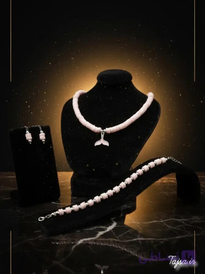 گردنبند فیمو صورتی (کد ۱۸)