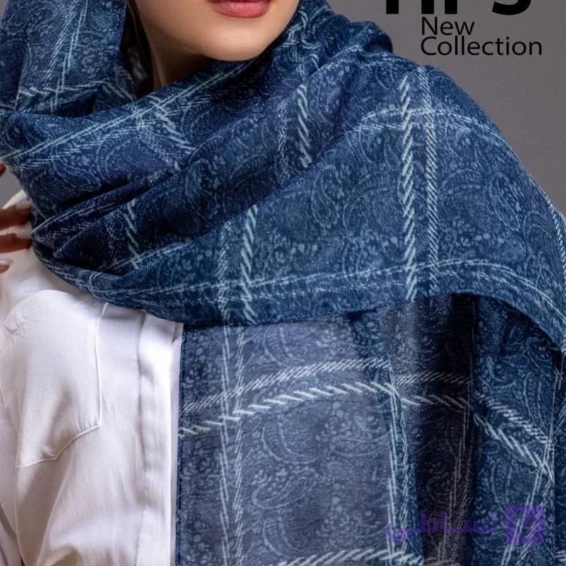 شال نخی منگوله دار چهارخونه جذاب