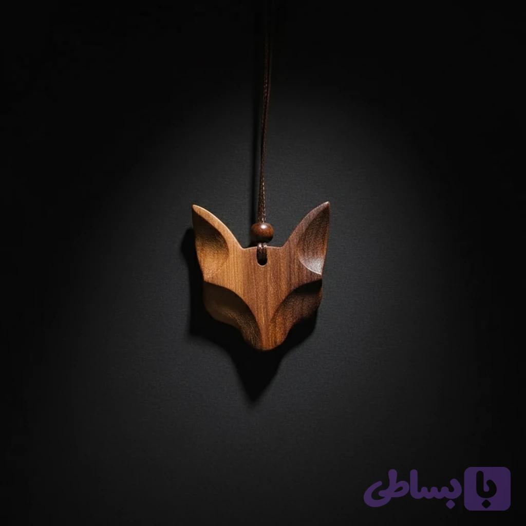 گردنبند دستساز چوبی گربه