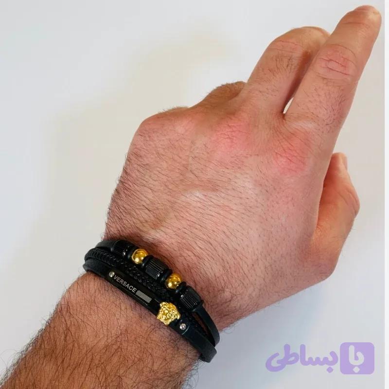 دستبند چرم سه تکه Versace