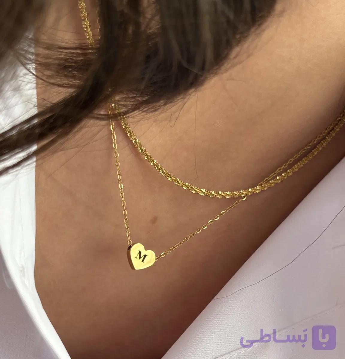 گردنبند دولاین قلب❤️ — تصویر 1